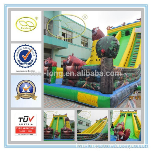 Fwulong PVC 0.55mm used swimming pool giant inflatable water slide for adult